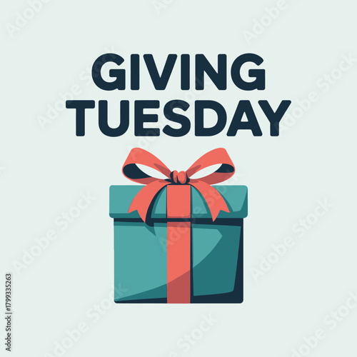 Giving Tuesday Donation Box with Gift Wrap and Ribbon
