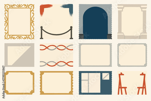 Go to An Art Museum Day with Classic Decorative Frames and Architectural Elements