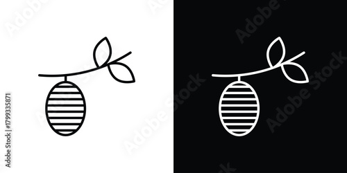 Cocoon icon outline. Vector isolated pictogram for web