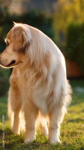 Sunny Golden Retriever: Outdoor Smiling Close-up [4K]