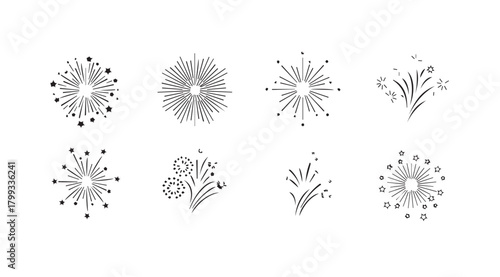 Collection of intricate floral and abstract decorative elements silhouette