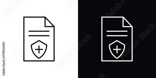 Contract coverage icon outline. Vector isolated pictogram for web