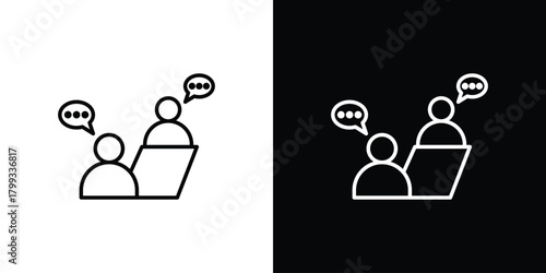 Counselling icon outline. Vector isolated pictogram for web