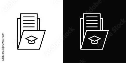 Curriculum icon outline. Vector isolated pictogram for web