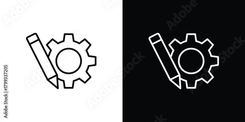 Customize icon outline. Vector isolated pictogram for web