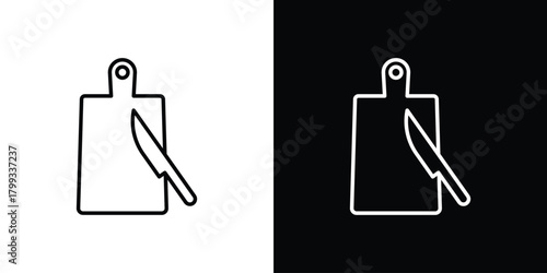 Cutting board icon outline. Vector isolated pictogram for web