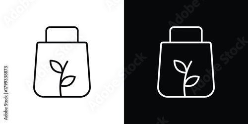 Eco bag icon outline. Vector isolated pictogram for web