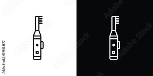 Electric toothbrush icon outline. Vector isolated pictogram for web
