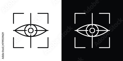 Eye tracking icon outline. Vector isolated pictogram for web