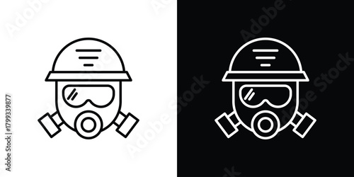 Fireman Mask icon outline. Vector isolated pictogram for web
