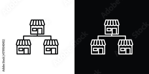 Franchise icon outline. Vector isolated pictogram for web