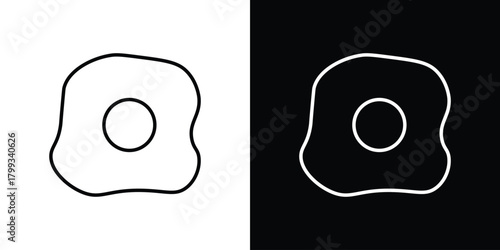 Fried egg icon outline. Vector isolated pictogram for web