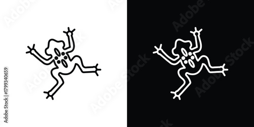 Frog icon outline. Vector isolated pictogram for web