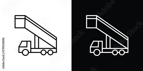 Gangway truck icon outline. Vector isolated pictogram for web