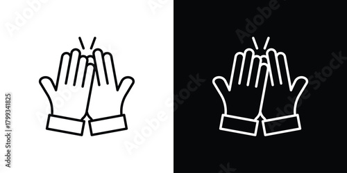 High Five icon outline. Vector isolated pictogram for web