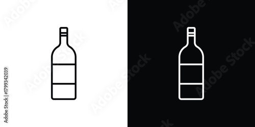 Hine bottle icon outline. Vector isolated pictogram for web