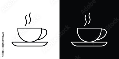 Hot drinks icon outline. Vector isolated pictogram for web