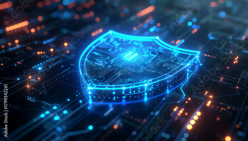 Digital Cybersecurity Protection Shield