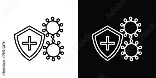 Immune system icon outline. Vector isolated pictogram for web