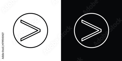 Is greater than icon outline. Vector isolated pictogram for web