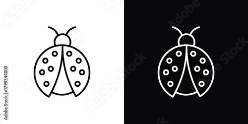 Ladybug icon outline. Vector isolated pictogram for web