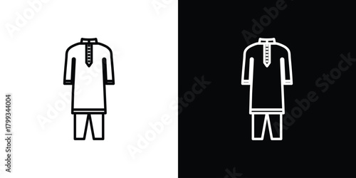 Kurta icon outline. Vector isolated pictogram for web