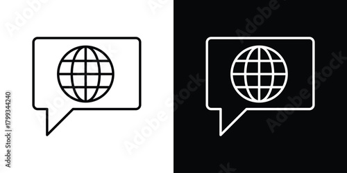 Language icon outline. Vector isolated pictogram for web
