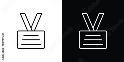 Lanyard icon outline. Vector isolated pictogram for web