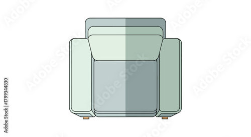 minimalist armchair top view illustration for architectural floor plans interior design layouts and modern home furnishing.