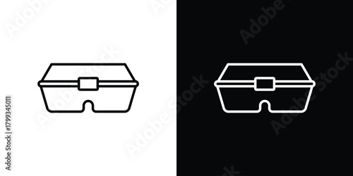Lunch box icon outline. Vector isolated pictogram for web