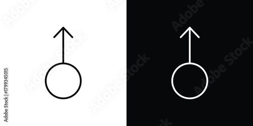 Male icon outline. Vector isolated pictogram for web