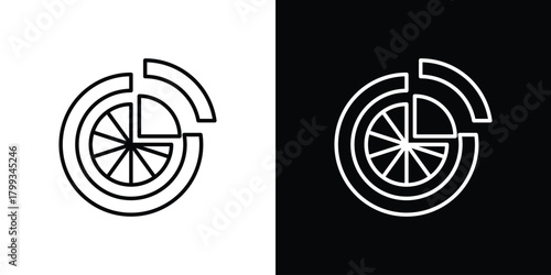 Market share icon outline. Vector isolated pictogram for web