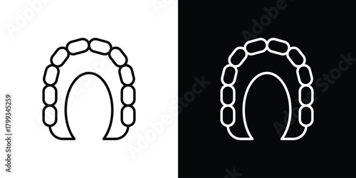 Maxilla icon outline. Vector isolated pictogram for web
