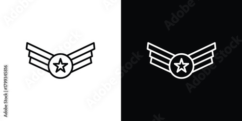 Militar Insignia icon outline. Vector isolated pictogram for web