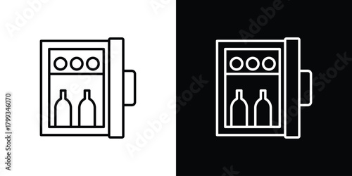 Minibar icon outline. Vector isolated pictogram for web