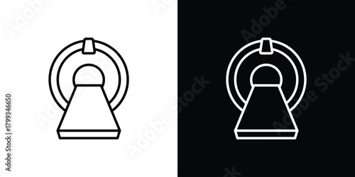 MRI scanner icon outline. Vector isolated pictogram for web