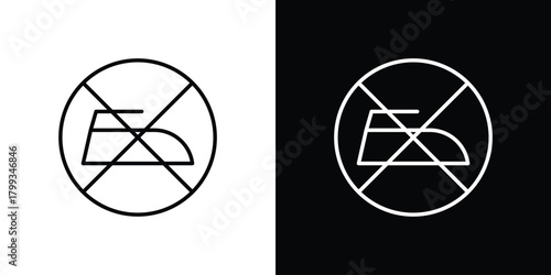 No ironing icon outline. Vector isolated pictogram for web