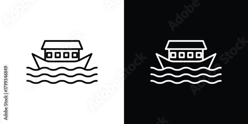 Noah Ark icon outline. Vector isolated pictogram for web