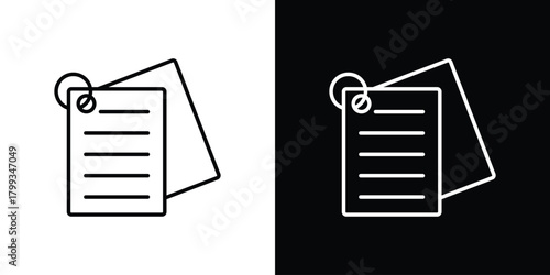 Notes icon outline. Vector isolated pictogram for web