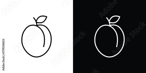 Plum icon outline. Vector isolated pictogram for web