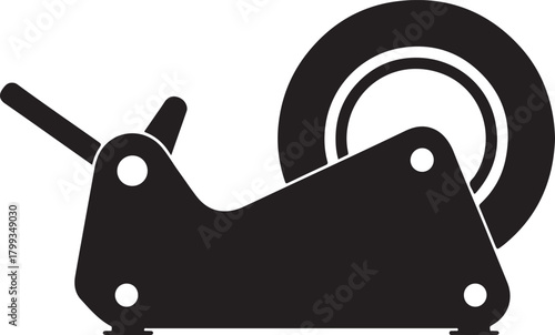 black silhouette of tape dispenser on white background, vector