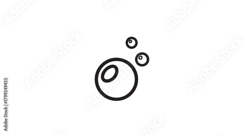 Simple hand drawn outline of bubbles rising in water silhouette