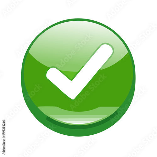 Green Check Mark Icon Symbolizing Success, Approval, and Completion in Business and Life