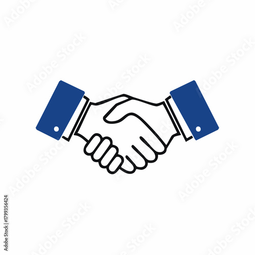 Handshake Icon Symbol of Agreement and Business Partnership, Collaboration, Deal