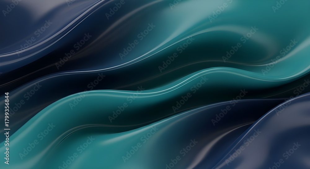 Fototapeta premium Abstract flowing waves of deep blue and teal colors