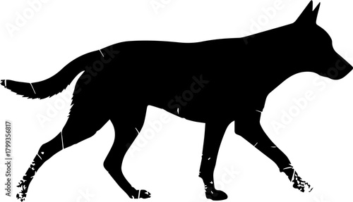 Dynamic silhouette of a dog in motion, exuding energy and freedom, perfect for diverse design projects.