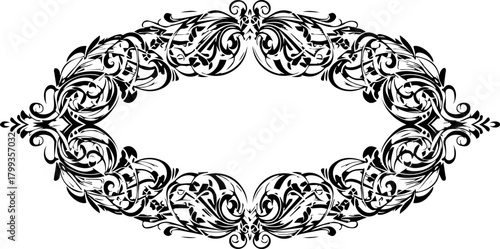 Elegant ornamental flourish creates a sophisticated decorative border for invitations, certificates, or premium branding projects