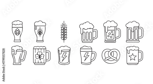 Collection of st patrick s day beer glasses and mugs silhouette