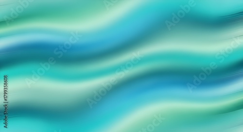 Abstract flowing waves of turquoise and green watercolor texture background