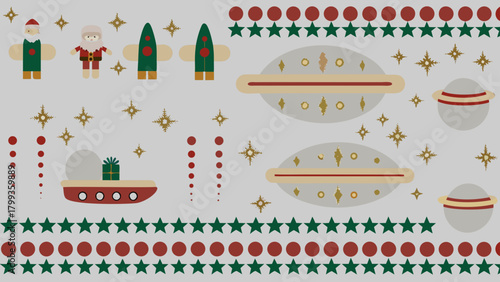 Whimsical christmas space adventure with santa and ufos